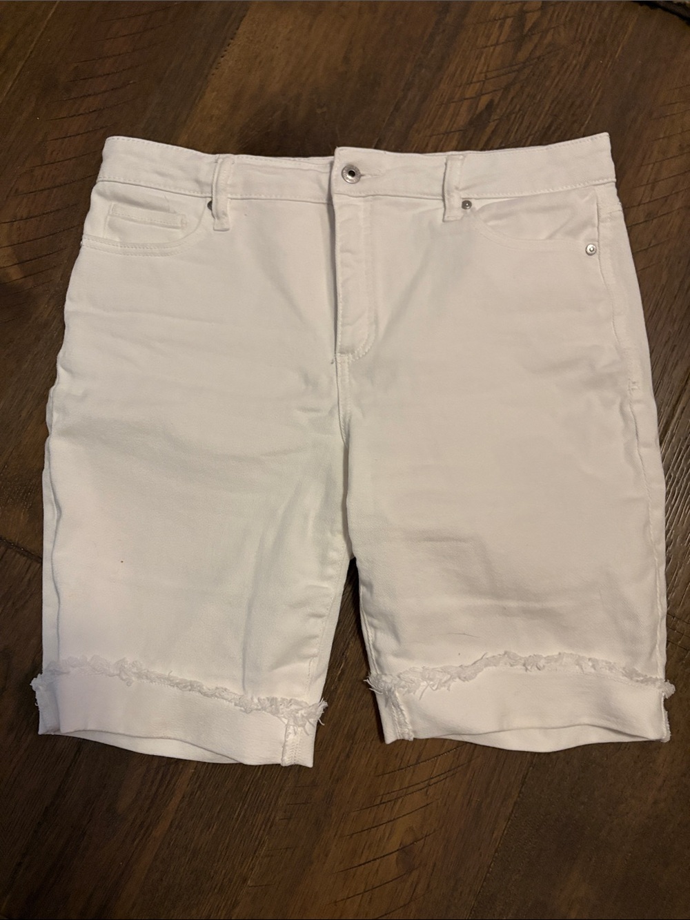 Style & Co. White Denim Bermuda Shorts